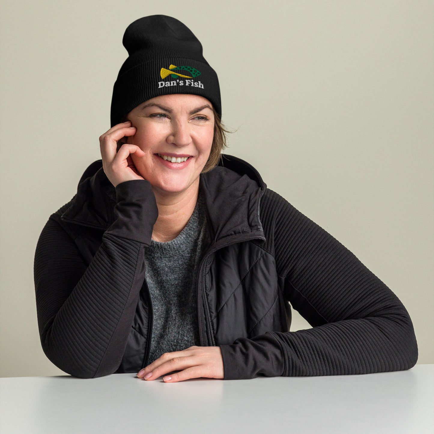 Spotted Congo Puffer Cuffed Beanie